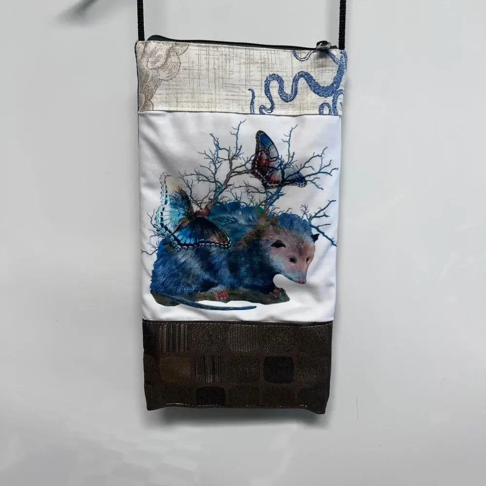 Custom made opossum‎ purse art Wildlife forest creature OOAK bag crossbody